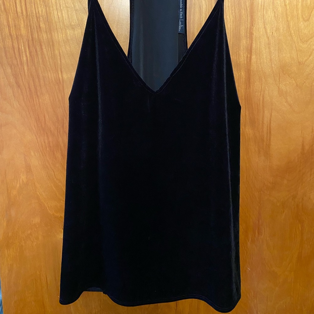 ABERCROMBIE & FITCH Black Velvet Tank Top Size L